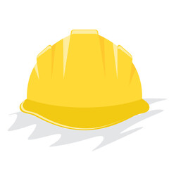 Fototapeta Yellow helmet or construction hardhat. Flat and solid color vector illustration. obraz