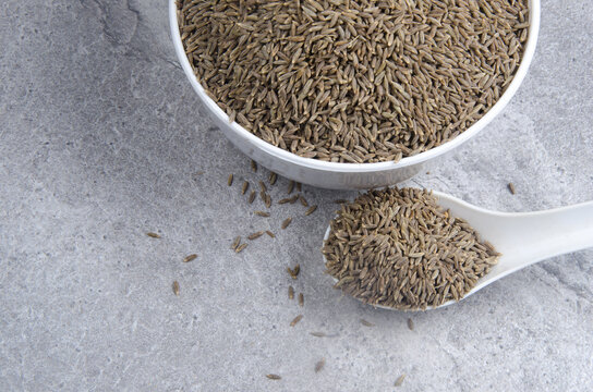 indian spices cumin seeds isolated.
