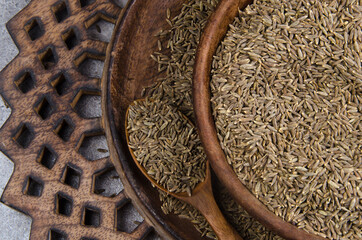 indian spices cumin seeds isolated.