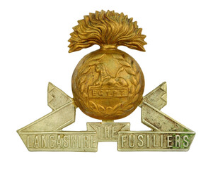 World War 1 Lancashire Fusiliers cap badge, the Lancashire Fusiliers was a British army infantry...