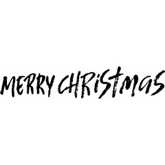 Hand drawn phrase Merry Christmas. Grunge lettering design. Vector typography vector illustration.