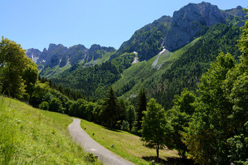 Mountain landscape along the road to Vivione pass