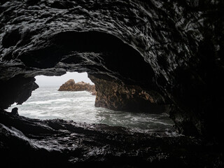 Sea views from a cave