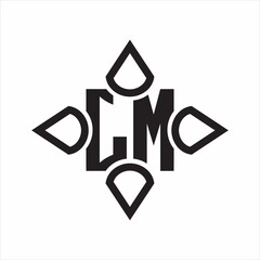 LM Logo monogram with four cone rounded by the shape design template on white background