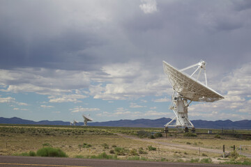 Radio telescopes pointed toward the universe at the Very Large Array, NM