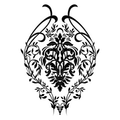 Vector damask element. Isolated damask central illistration. Classical luxury old fashioned damask ornament, royal victorian texture for wallpapers, textile, wrapping