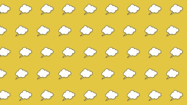 Motion design note in the form of a cloud. Animated element on yellow background
