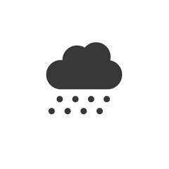 Hail and cloud. Isolated icon. Weather glyph vector illustration
