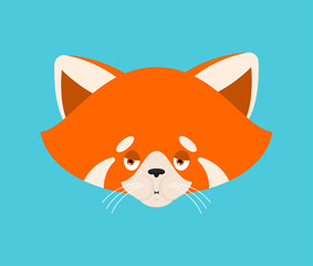 Red panda sick emoji. Animal ill emotions. Beast vector illustration