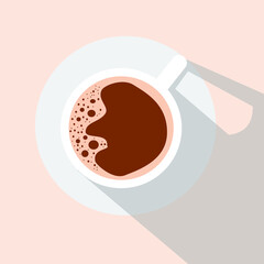 warm morning with cup of coffee with beans vector illustration