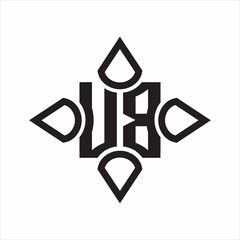 UB Logo monogram with four cone rounded by the shape design template on white background