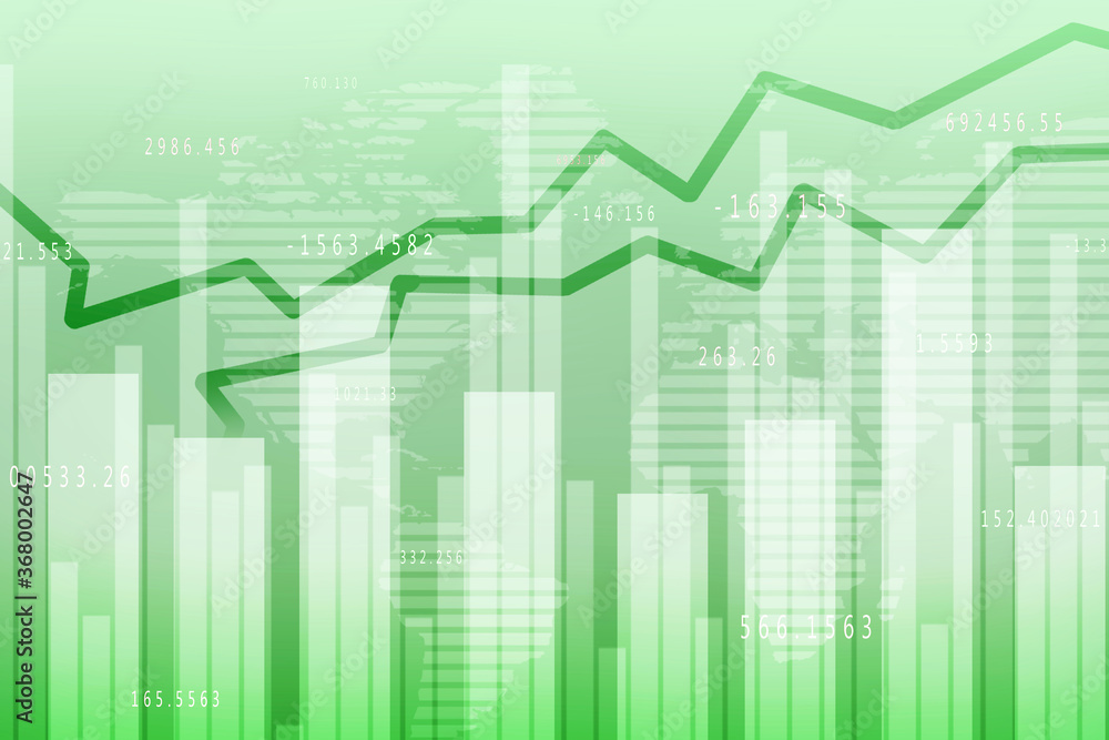 Poster 2d rendering stock market online business concept. business graph