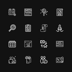Editable 16 plan icons for web and mobile
