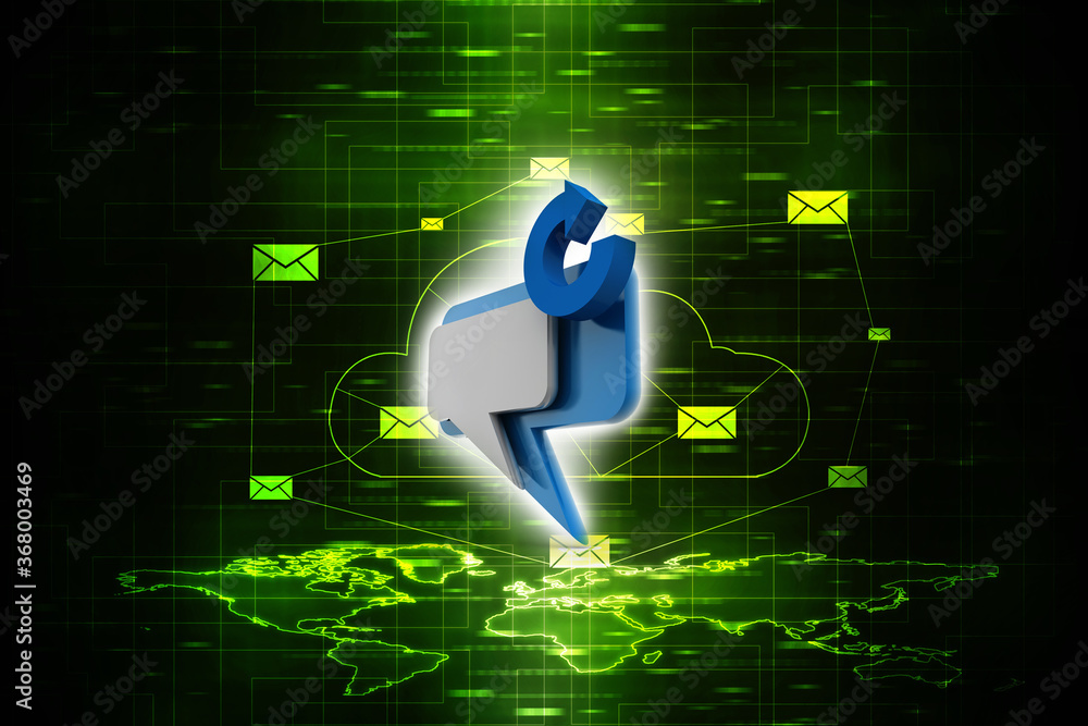 Aufkleber 3d rendering chat box with arrow