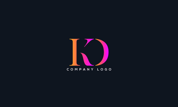 Abstract creative minimal and unique alphabet letter icon logo KD