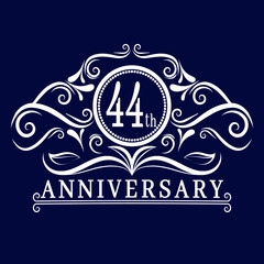 44 years Anniversary logo, luxurious 44th Anniversary design celebration.