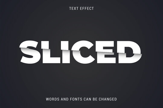 sliced text effect 100% editable vector image