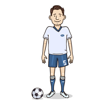 Vector Cartoon Character - Young Man in Football Equipment