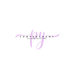 P Y PY Initial handwriting and signature logo design with circle. Beautiful design handwritten logo for fashion, team, wedding, luxury logo.