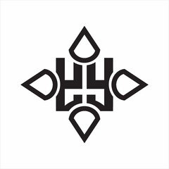 YY Logo monogram with four cone rounded by the shape design template on white background