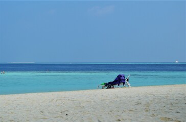 resting chairs on the Maldives island