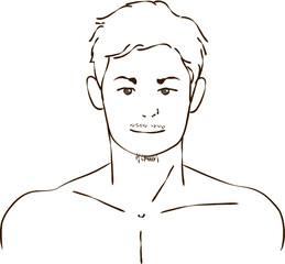 髭が生えたワイルドな男性