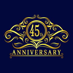 45 years Anniversary logo, luxurious 45th Anniversary design celebration.