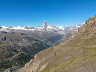 Fototapeta na wymiar Mount Matterhorn at Zermatt on the Swiss Alps