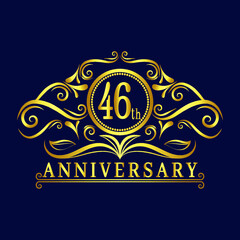 46 years Anniversary logo, luxurious 46th Anniversary design celebration.