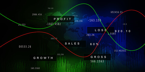 2d rendering Stock market online business concept. business Graph 