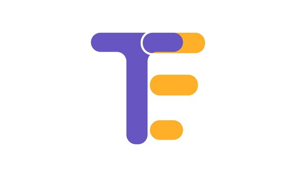 Initial TE T E letter logo design.