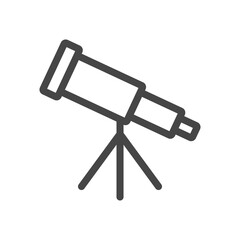 Telescope icon in thin line style isolated on white background. Vector illustration.