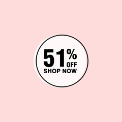 51 discount, Sales Vector badges for Labels, , Stickers, Banners, Tags, Web Stickers, New offer. Discount origami sign banner