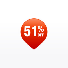 51 discount, Sales Vector badges for Labels, , Stickers, Banners, Tags, Web Stickers, New offer. Discount origami sign banner