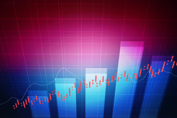 2d rendering Stock market online business concept. business Graph 