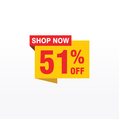 51 discount, Sales Vector badges for Labels, , Stickers, Banners, Tags, Web Stickers, New offer. Discount origami sign banner