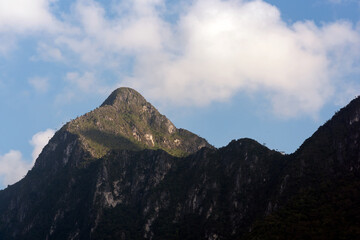 Nature view of Doi Luang Chiang Dao mountain with blue sky,the famous mountain for tourist to visit in Chiang Mai,Thailand.