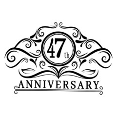 47 years Anniversary logo, luxurious 47th Anniversary design celebration.