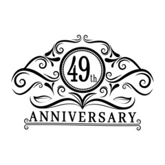 49 years Anniversary logo, luxurious 49th Anniversary design celebration.