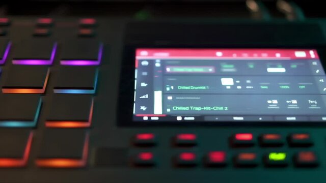 Digital Audio Beatmaker Sampler with lit up buttons