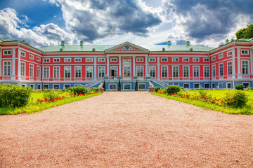 Kuskovo Manor. The main manor house in Kuskovo Park on a Sunny summer day, the Estate of count...
