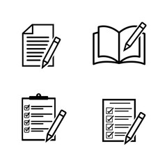 Notepad vector icons set.Education and business concept, Illustration isolated for graphic and web design