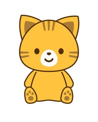 座る猫のイラスト