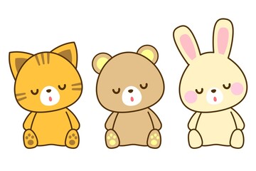 うたた寝をする動物のイラスト