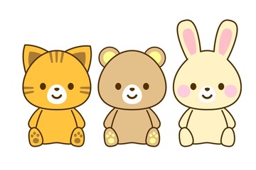 座っている動物のイラスト