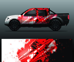 truck and vehicle Graphic vector. Racing background for vinyl wrap and decal