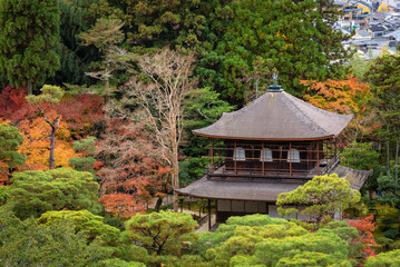 Japanese templae and zen garden for relaxation balance and harmony spirituality in Kyoto,Japan