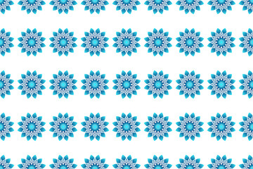 Winter seamless pattern with colorful gradient snowflakes on white background. Vector illustration for fabric, textile wallpaper, posters, gift wrapping paper. Christmas vector illustration.