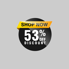 53 discount, Sales Vector badges for Labels, , Stickers, Banners, Tags, Web Stickers, New offer. Discount origami sign banner