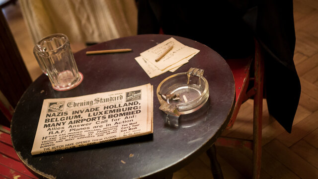 Bletchley, England - June 21, 2015: Props from the film 'The Imitation Game' filmed at Bletchley Park in Milton Keynes based on events that happened at Bletchley during world war two